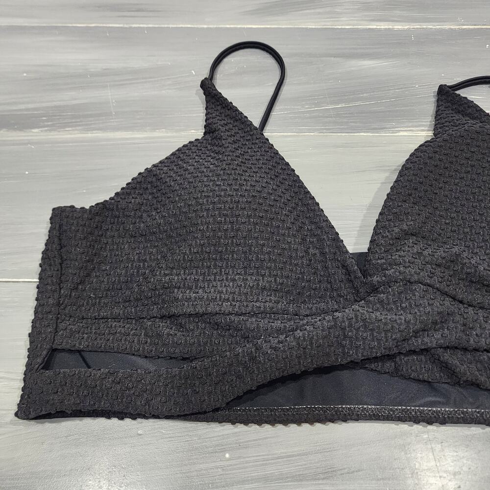 Zaful Swim Bikini Top Black Textured Size XL - Picture 7 of 8